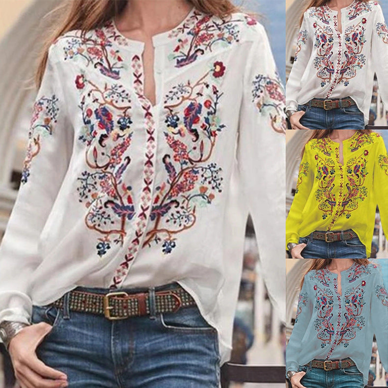 Flower long sleeve shirt