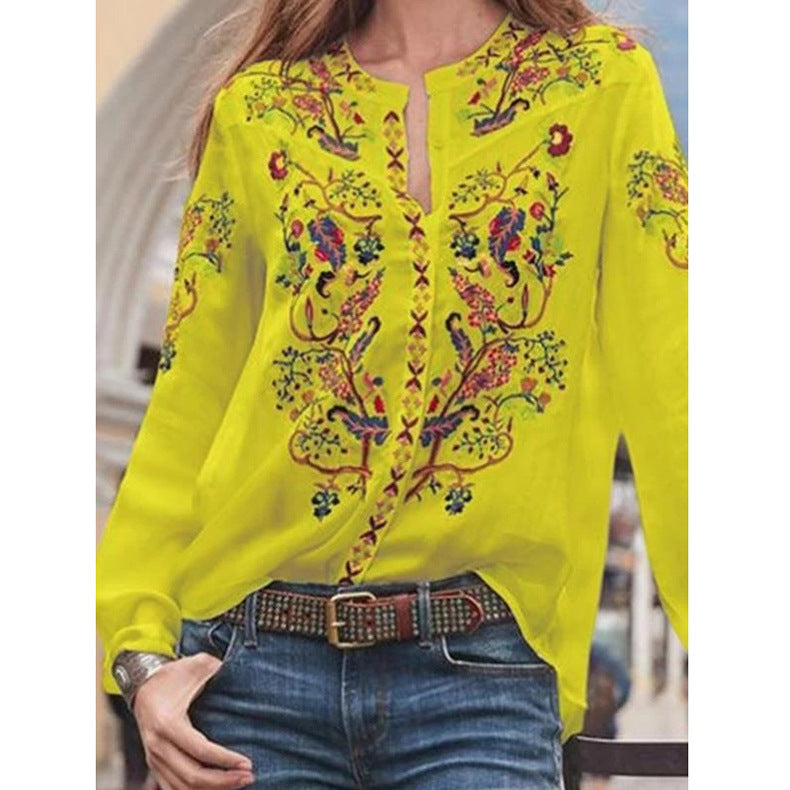 Flower long sleeve shirt