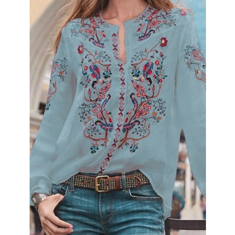Flower long sleeve shirt