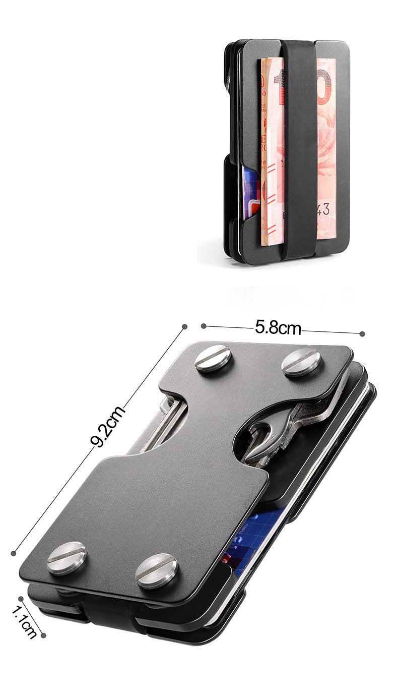 Multifunction Metal Key Holder and Minimalist Credit Card Money Clip Wallet for Men