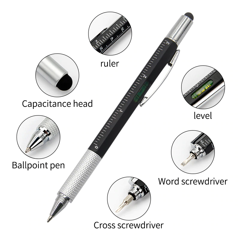 6 in 1 Multi-functional Stylus Pen
