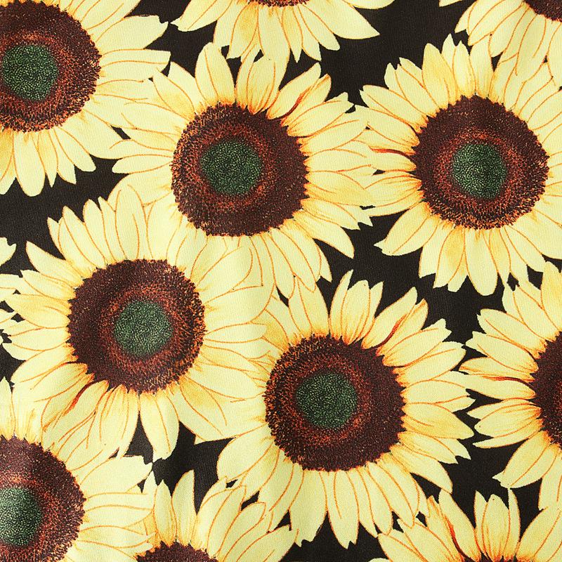 Kids sunflower O Neck Long Sleeve Dress