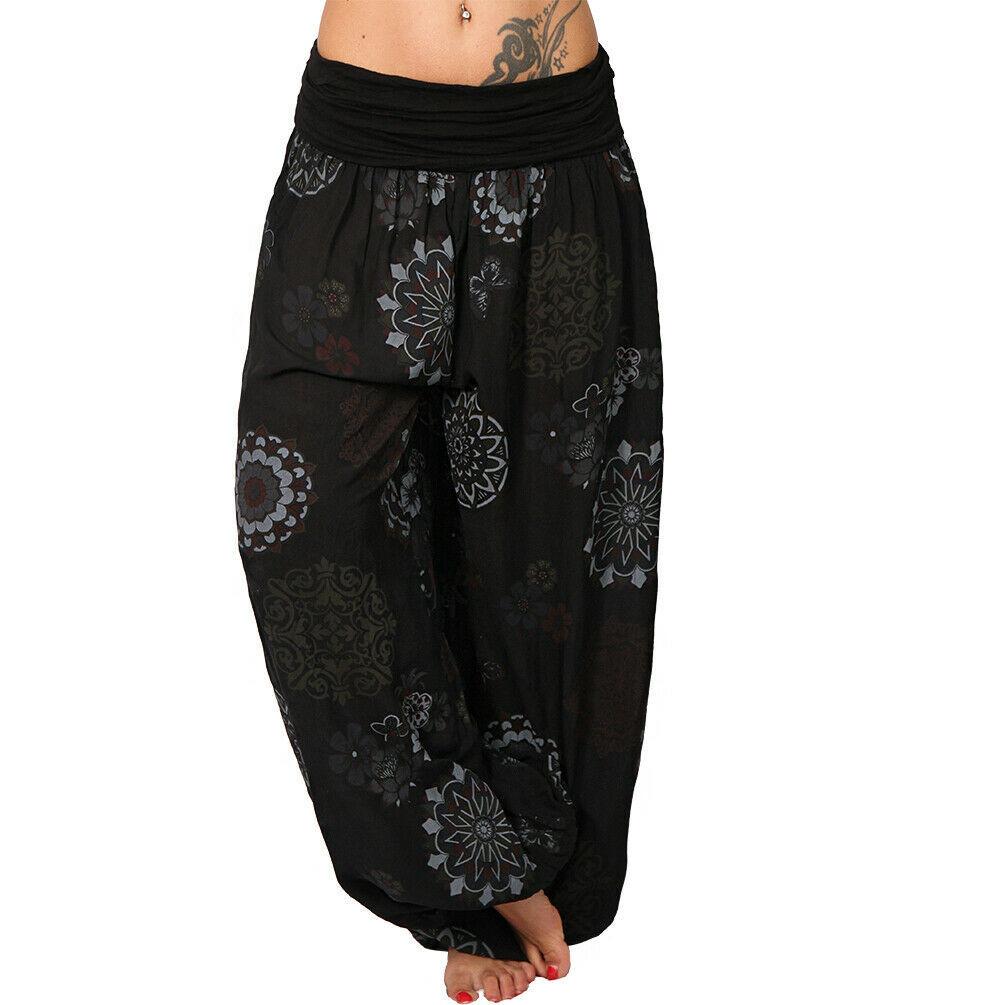 Floral Print Boho Elastic Waist Yoga Harem Pants