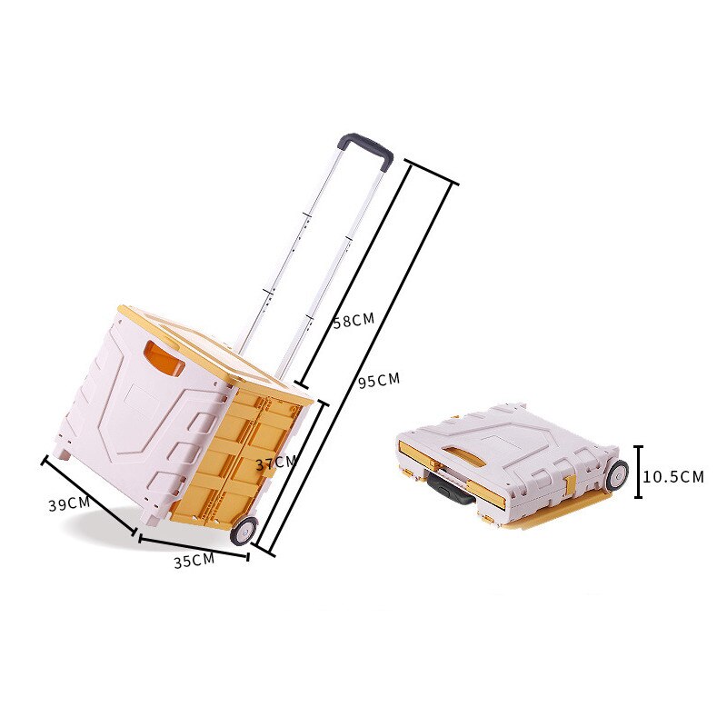Pratical Travel Folding Storage Basket with Wheels for Car