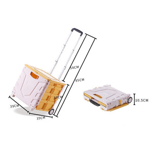 Pratical Travel Folding Storage Basket with Wheels for Car