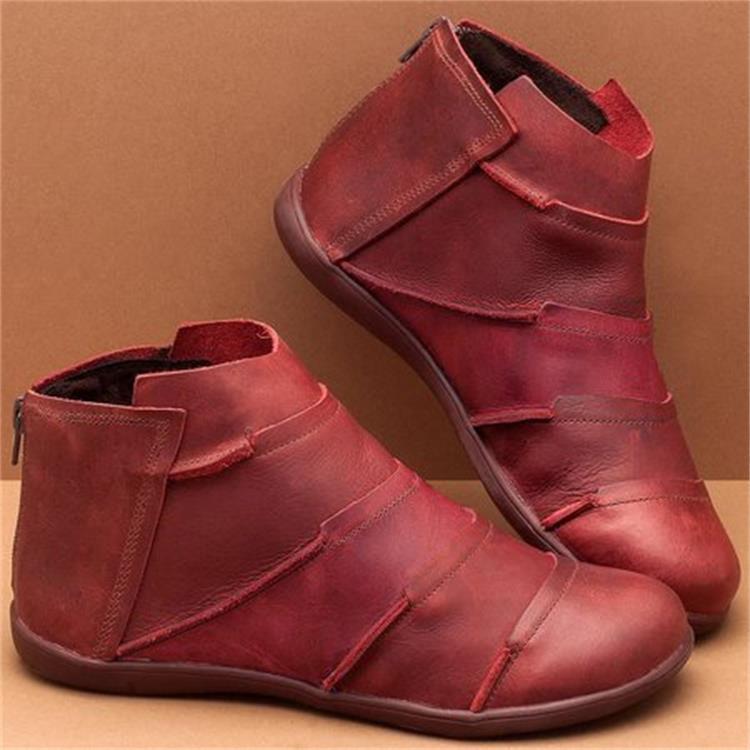 2020 new round toe casual zipper Martin boots women