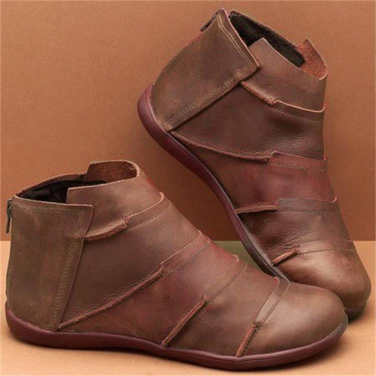 2020 new round toe casual zipper Martin boots women