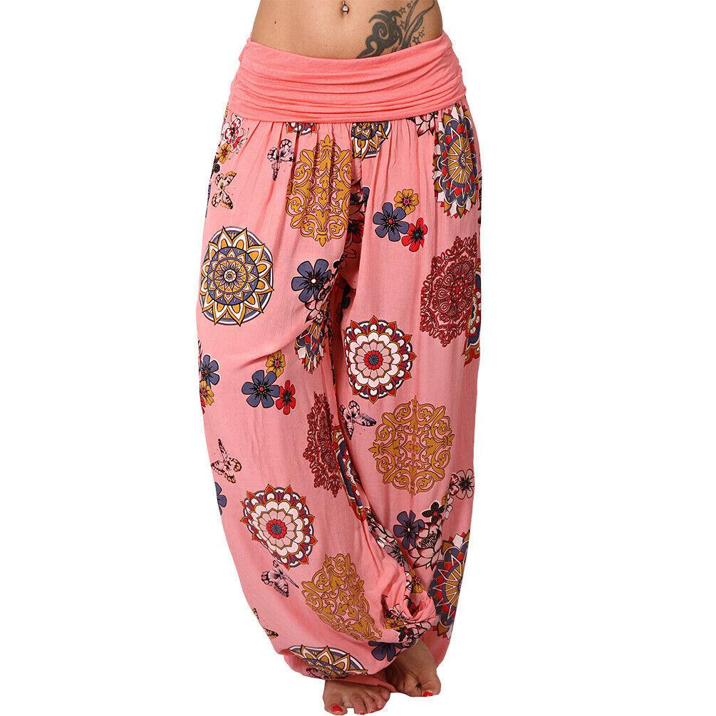 Floral Print Boho Elastic Waist Yoga Harem Pants