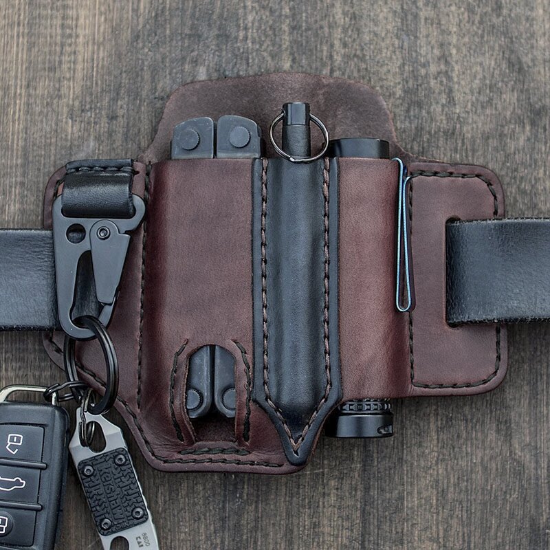 Unique Quality Leather Belt Loop Waist Multitool Sheath