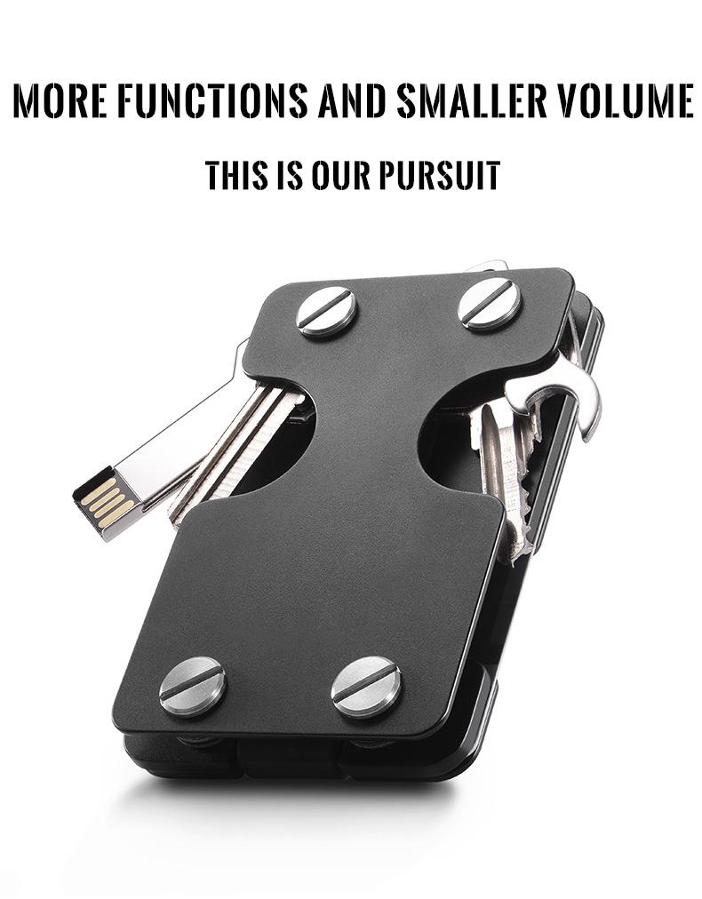 Multifunction Metal Key Holder and Minimalist Credit Card Money Clip Wallet for Men