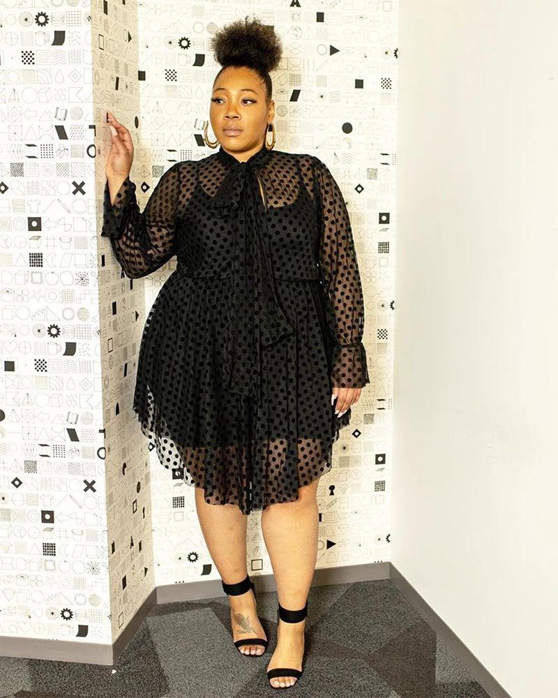 Polka Dots Lace Midi Dress