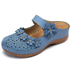 Fashion style wedge heel velcro round toe shoes sandals women