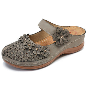 Fashion style wedge heel velcro round toe shoes sandals women