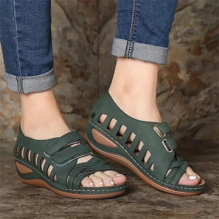 Fashion new hollow wedge sandals and slippers hole shoes women