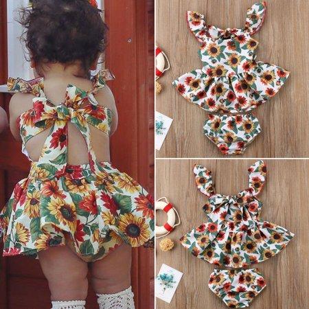 Baby Sunflower Dress + Bottom