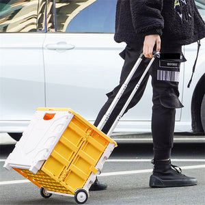 Pratical Travel Folding Storage Basket with Wheels for Car