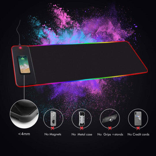 RGB Wireless 10w/15w Charging Oversized Mouse Pad