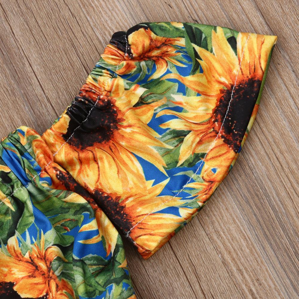 Sunflower Off Shoulder Tassel Crop T-shirt + Denim Hole Pants Jeans