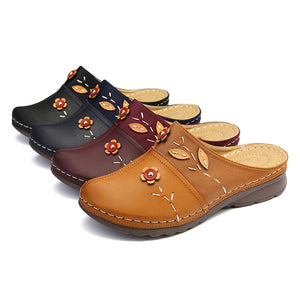 Fashion new Baotou flower wedge sandals