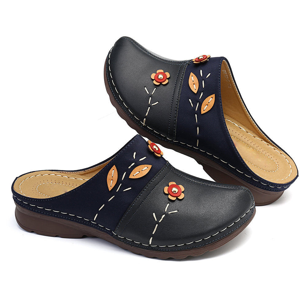 Fashion new Baotou flower wedge sandals