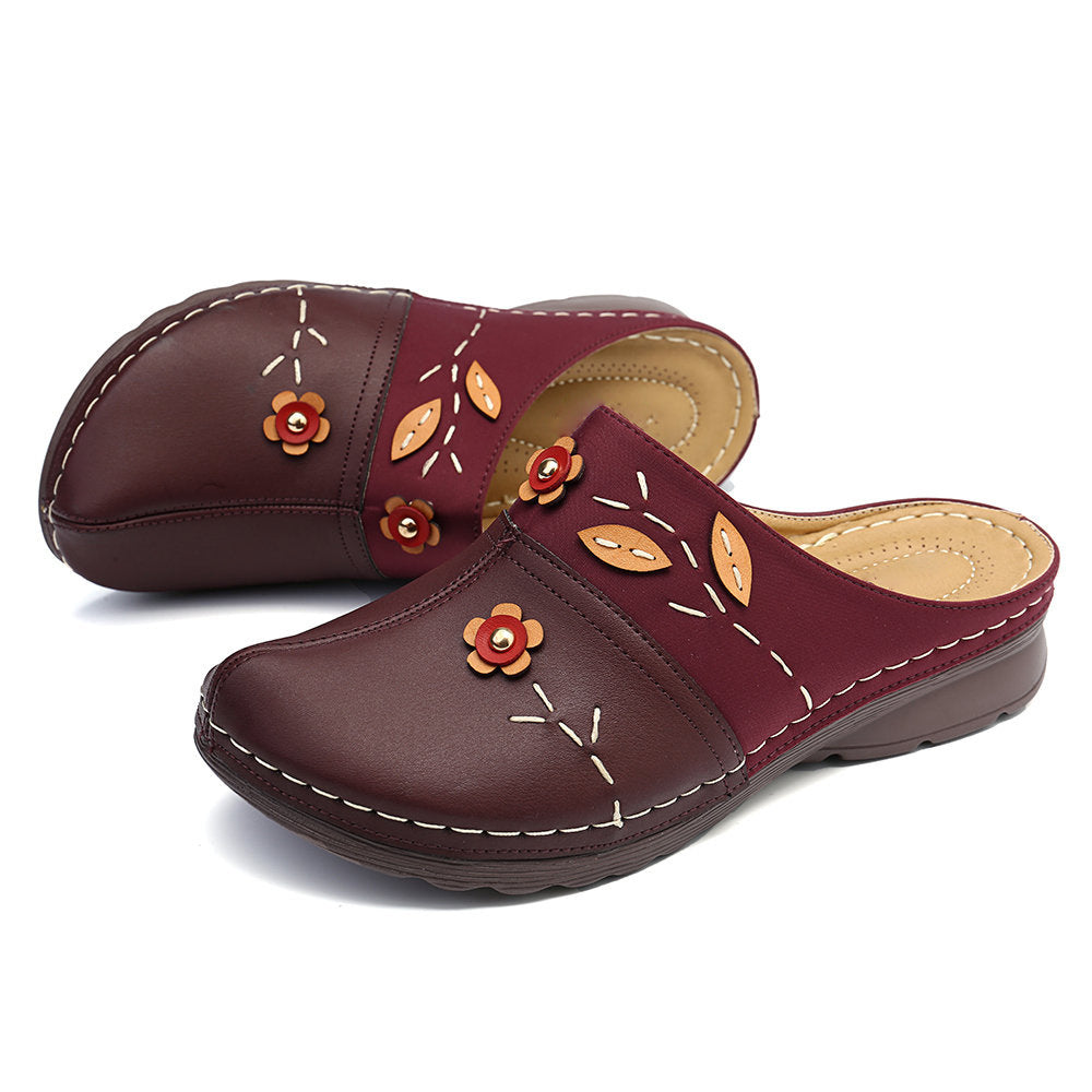 Fashion new Baotou flower wedge sandals