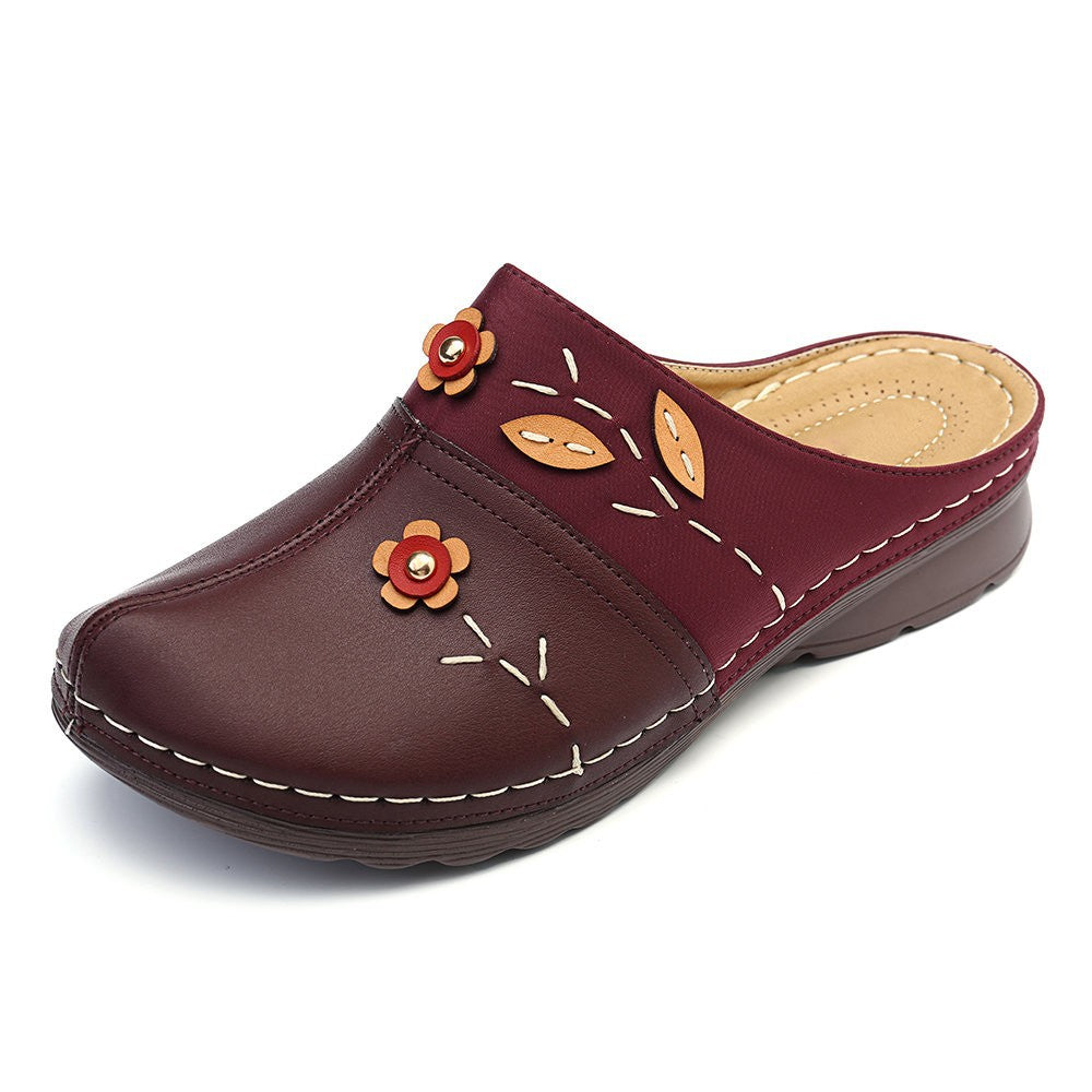 Fashion new Baotou flower wedge sandals