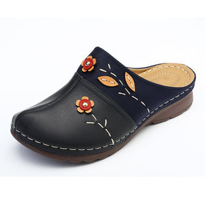 Fashion new Baotou flower wedge sandals