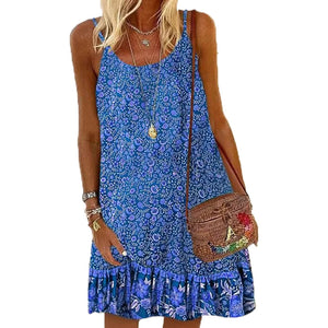 Fashion New Floral Slim Sling Printed Dress