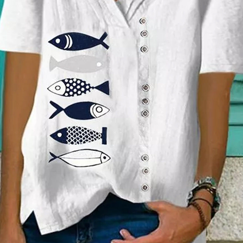 Fashion new Korean style slim design niche V-neck shirt T-shirt