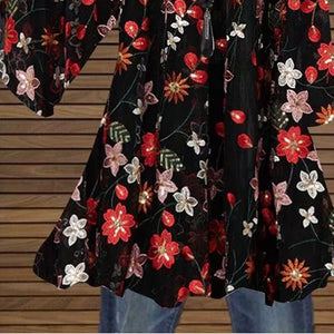 Fashion new loose casual printing V-neck shirt