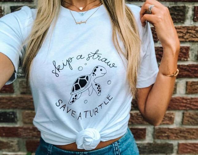 Skip a Straw Save a Turtle Eco Tee