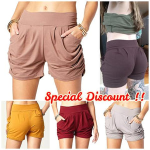 Pleated Comfy Bamboo Soft Harem Shorts