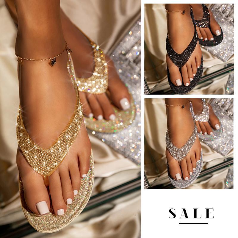 Bright Diamond Casual Shiny Bling Crystal Decoration Sandals