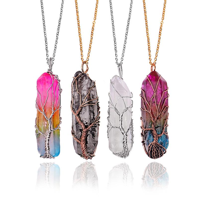 Tree of Life Crystal Stone Necklace