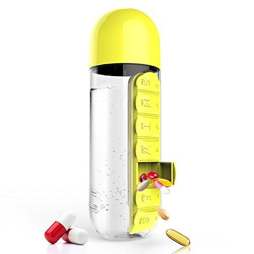 2 in 1 daily pill box + drinking bottle