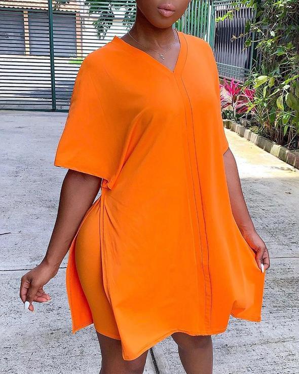 V-neck Batwing Sleeve Top & Short Set