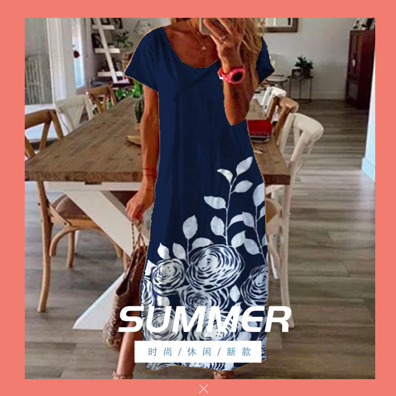 Fashion new ladies hem design chiffon dress