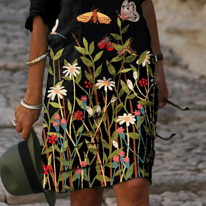 Fashion new butterfly sexy inner wear short and medium printed dress