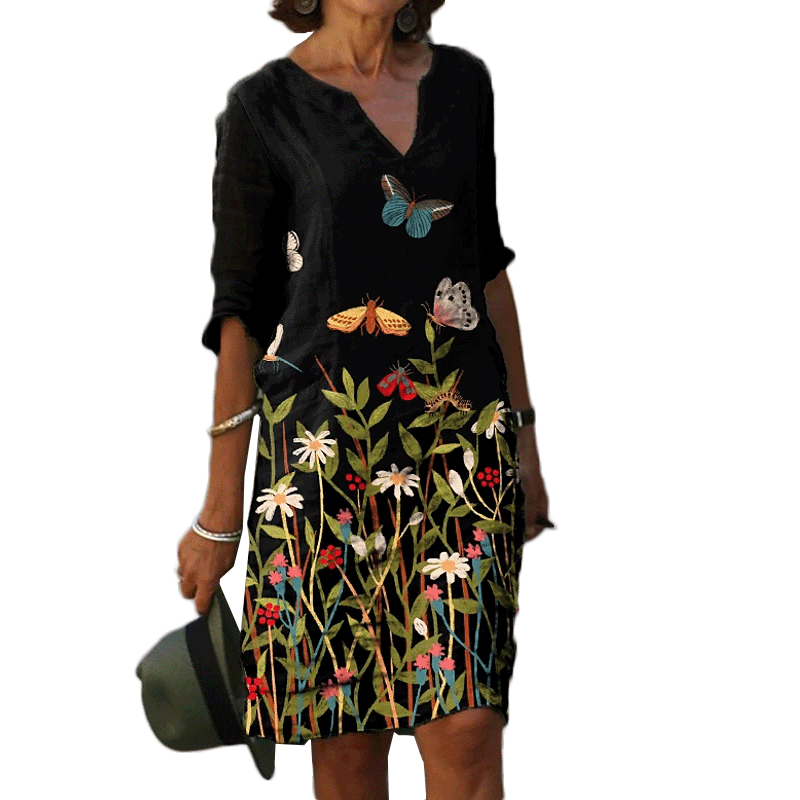 Fashion new butterfly sexy inner wear short and medium printed dress