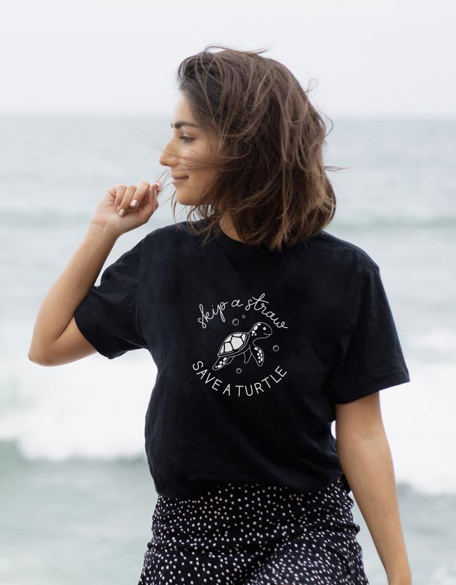 Skip a Straw Save a Turtle Eco Tee
