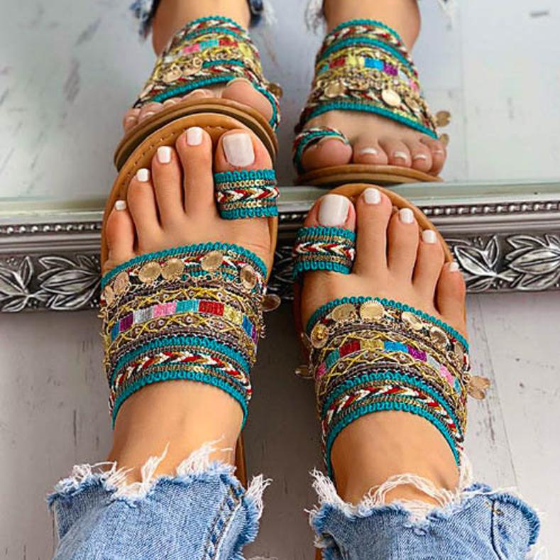 Boho Handmade Turquoise Sandals