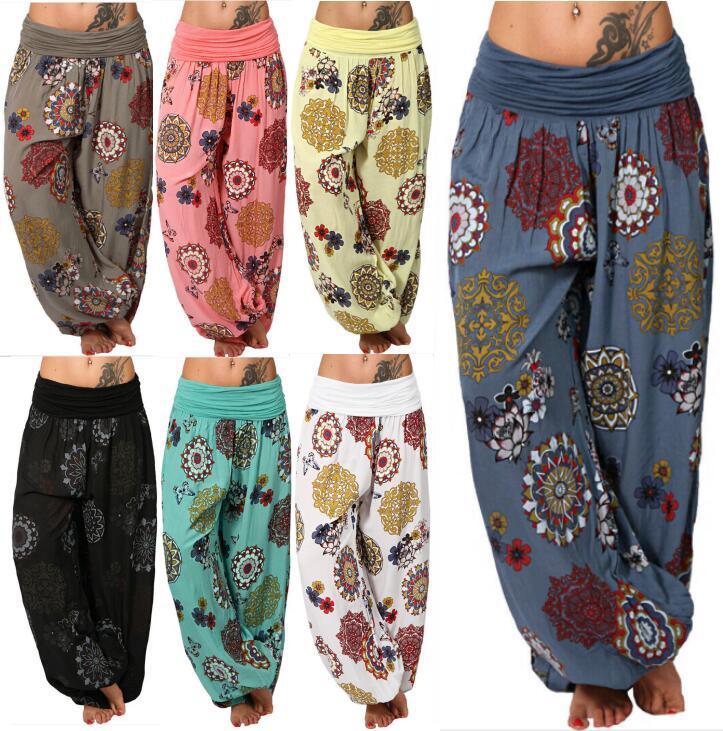 Floral Print Boho Elastic Waist Yoga Harem Pants