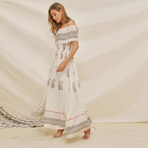 2020 New Slash Neck Bohemia Dress