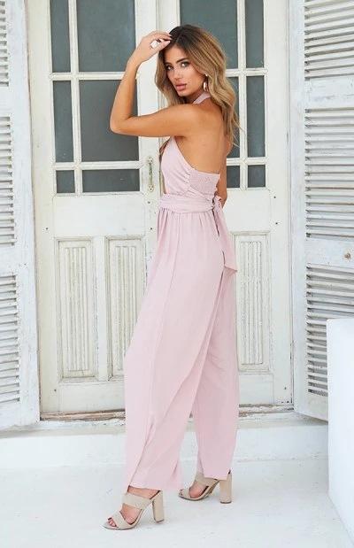 Fashion Holiday Backless Jumpsuit