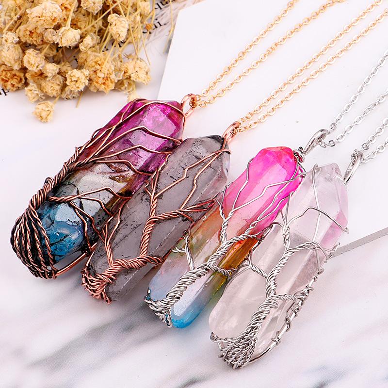 Tree of Life Crystal Stone Necklace
