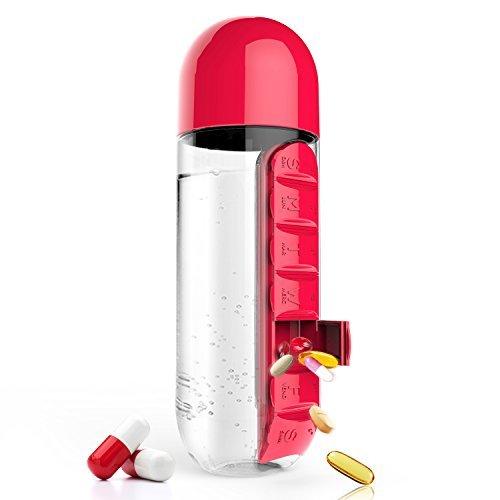 2 in 1 daily pill box + drinking bottle