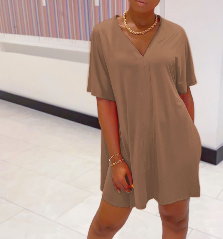 V-neck Batwing Sleeve Top & Short Set