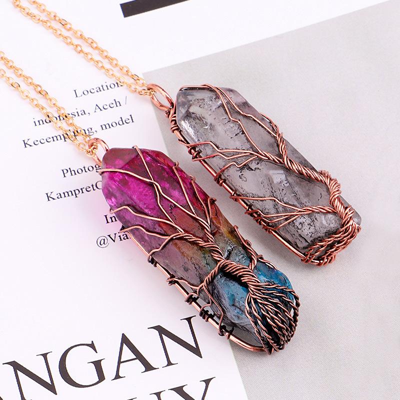 Tree of Life Crystal Stone Necklace