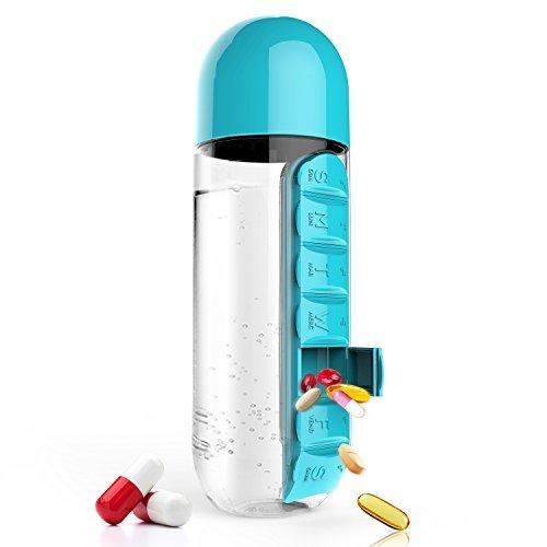 2 in 1 daily pill box + drinking bottle