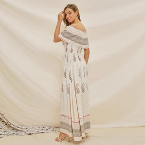 2020 New Slash Neck Bohemia Dress